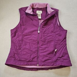 LL Bean | Fleece Lined Wind Resitant Vest Medium Reg Purple 0BDR7 Vintage 2000s